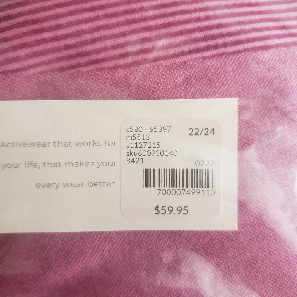Lane Bryant Livi active high rise 7/8 tights leggings pink 22/24 NWT - Picture 6 of 7